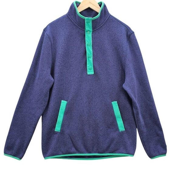 Chubbies Mens M Vintage 90's 1/4 T Snap Pullover Sweater Blue Teal - Picture 1 of 11